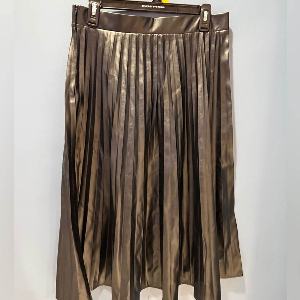Fashion Nova Metallic Bronze Maxi Skirt
